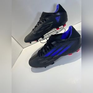 Adidas X Speedflow .3 FG Mens sz8 Firm Ground Black Blue Soccer Cleats